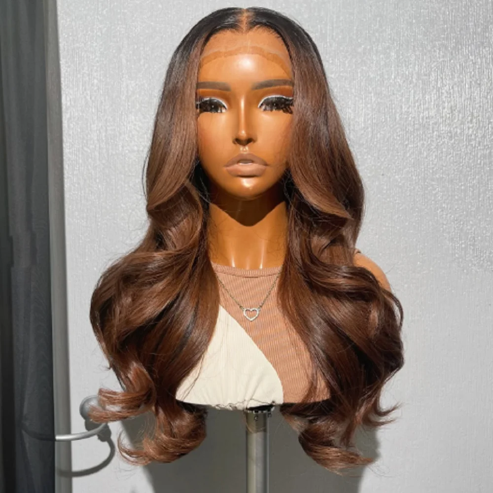 

28inch 180Density Ombre Blonde Wave 5x5 Silk Base Jewish Human Hair Wig BabyHair HD Lace European Hair Glueless Preplucked
