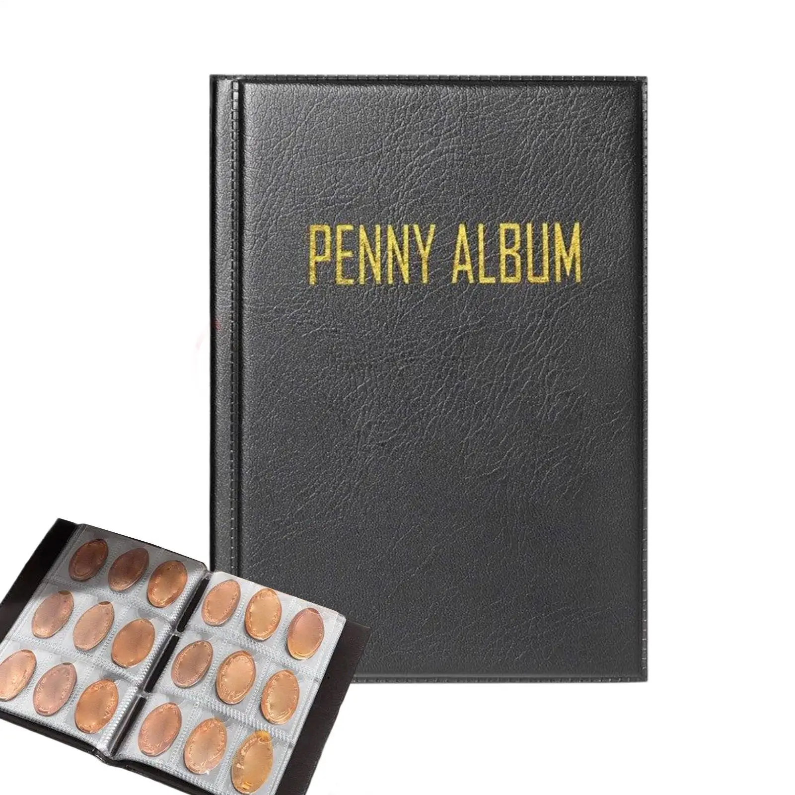 Penny Album-Libro de Penny prensado, organizador de dinero con monedas, soporte de almacenamiento para exhibición de recuerdos, colección de billetes de un cuarto de dólar, 108