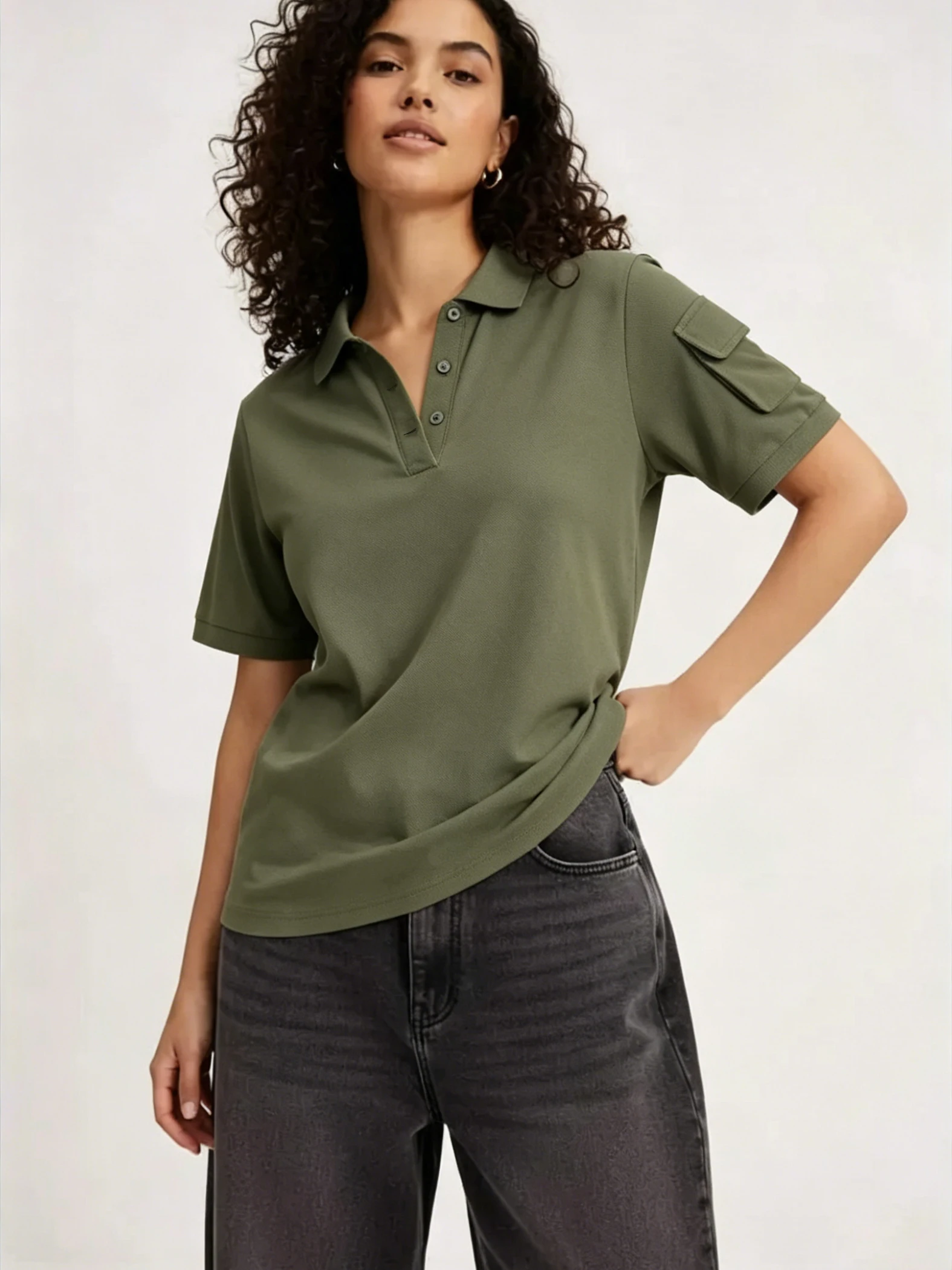 Solide Poloshirts für Damen, Sommer-Tops mit kühlem Tragegefühl, atmungsaktive Basic-T-Shirts mit kurzen Ärmeln und Revers, lässige Damen-Pendlerkleidung