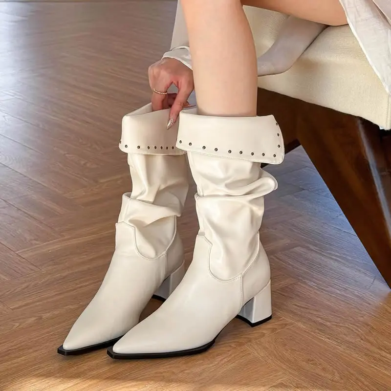 

Pointed Toe High Heels Ankle Snow Boots Women Shoes New 2024 Winter Fashion Elegant Pumps Women Boots Designer Sexy Mujer Botas