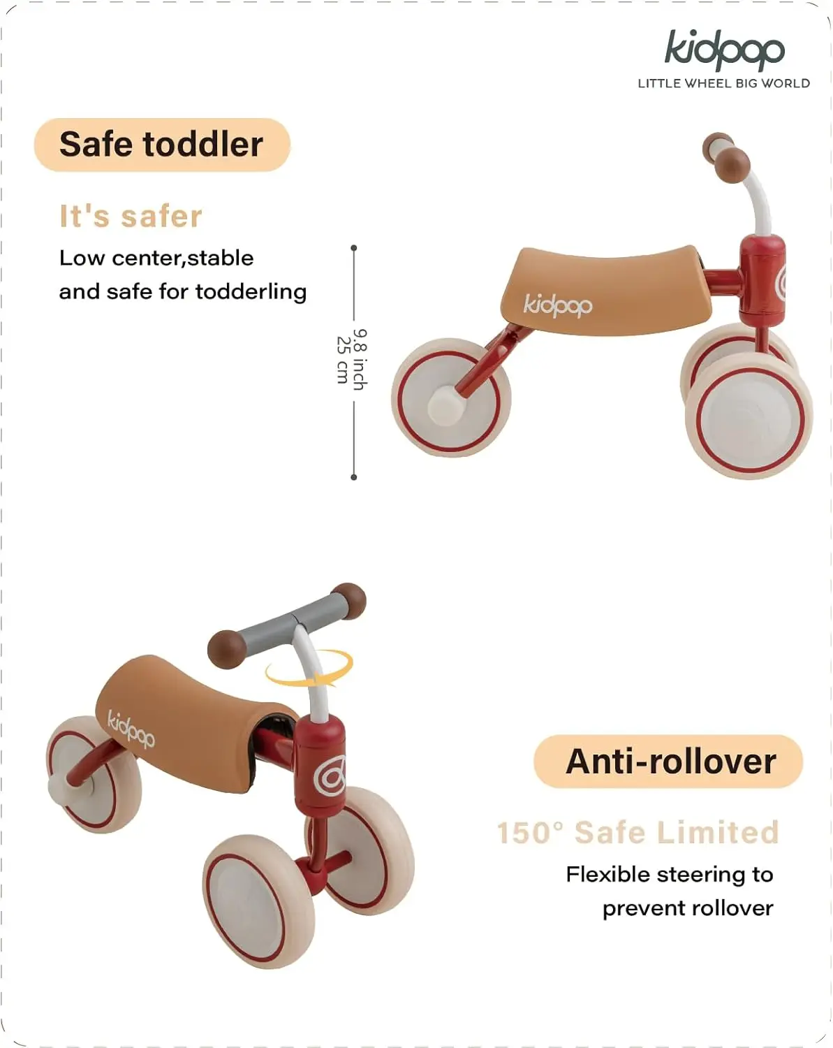 Bee Baby 밸런스 자전거, 1 세 유아용 장난감, 첫 번째 생일 선물, 빨간색