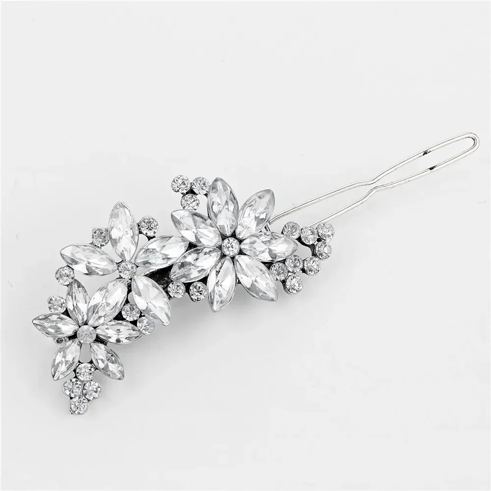 Fashion Bridal Barrettes Wedding Bridal Hair Clips Jewelry Accessories Crystal Rhinestone Hairpin Hair Clip For Women Bride Gift