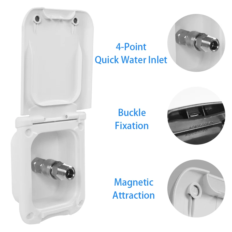 الملحقات RV اتصال منفذ المياه ورأس الدش غطاء شفط مغناطيسي مقاوم للغبار مدخل مياه السيارة