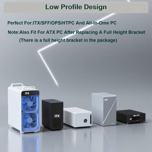 Imagen 2 del producto Tarjeta gráfica SRhonyra GT730 RX550 GT1030 GTX1050 1050Ti 4GB de perfil bajo, GPU de perfil bajo para SFF, PC industrial y mini PC OPS
