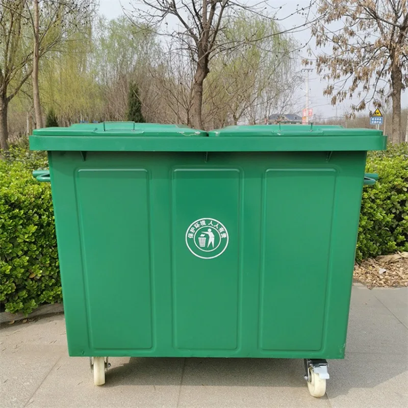 

Community thickened sanitation trash can 660 liters of new material, can be trailer, classified trash can