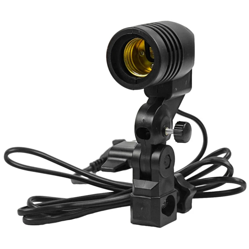 Light Lamp Photo Studio E27 AC Socket Photography 1.8M Cable Cord Bulb Stand with Umbrella Holder Bulb Mount US Plug