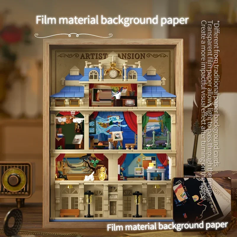 Berühmte Gemälde Künstler Kunst Galerie Bausteine Maler Wohnung Modell Ziegel Wand Dekoration Kinder