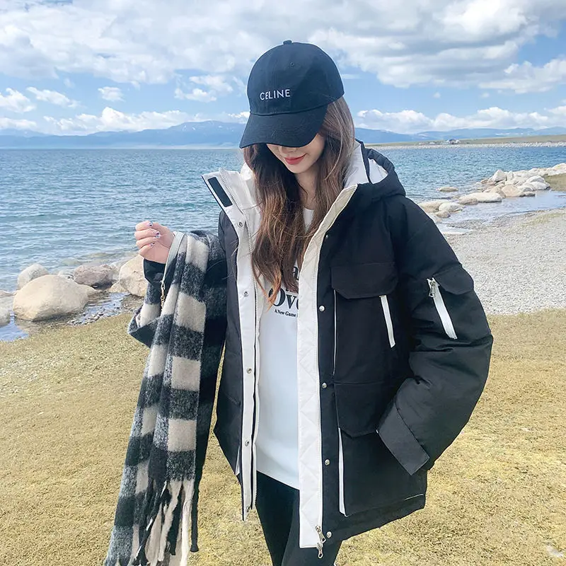 

Parkas White Womens Fall High-Street Wind-Resistant Stretchy Full Button Urban Fitted Knot Multi-Functional Slim-Fitting Liner