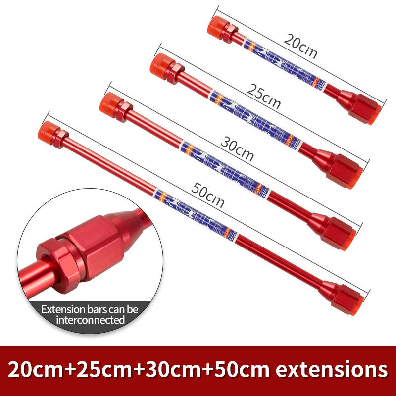 Airless Paint Sprayer Extension Pole, 20/25/30/50cm, Lightweight Aluminum, for Emulsion & Wood Paint, with Protective Covers