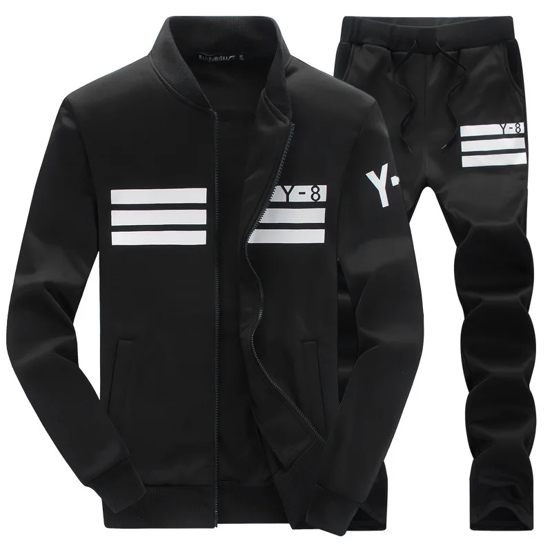 Autumn Brand Slim Tracksuit Men Two-piece Suit Sets Overalls Korean Leisure Suit Man Business Zipper Sweatshirt + Long Pants Set view 6