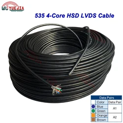 1~50 Meters 4-Core 535 HSD LVDS Cable 100 ohm Tinned Copper Aluminum Foil Insulation Black Line For Fakra 4-Pin HSD Connector
