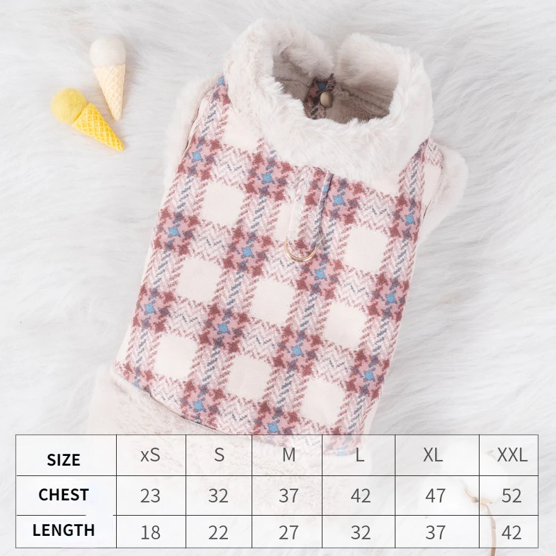 Dog Autumn and Winter Coat Warm Clothing Suede Thickened Plush Can Be Connected To Traction Clothes Teddy Cat Pet Clothing