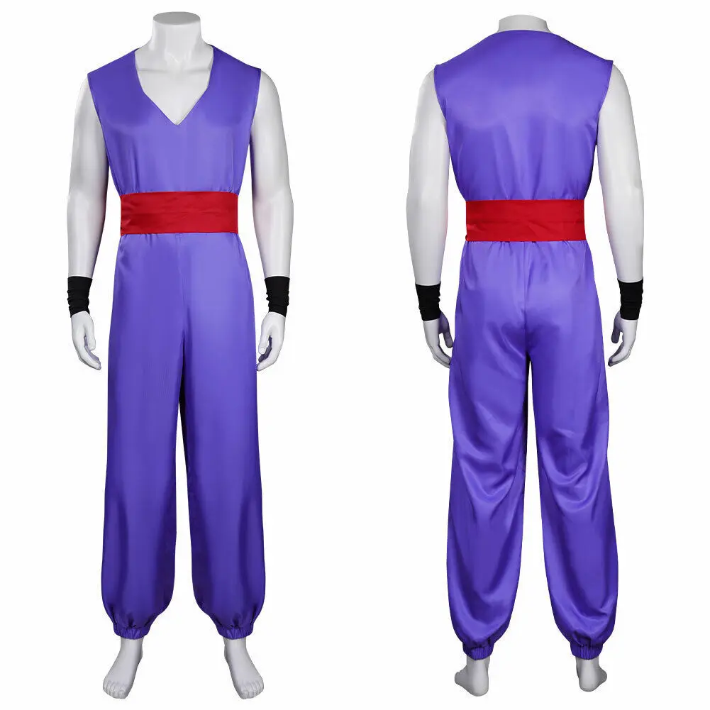 Dragon Ball Son Gohan Anime Cosplay Costume Jumpsuit Belt Wristband Uniform Full Set Halloween Party Performance Costumes