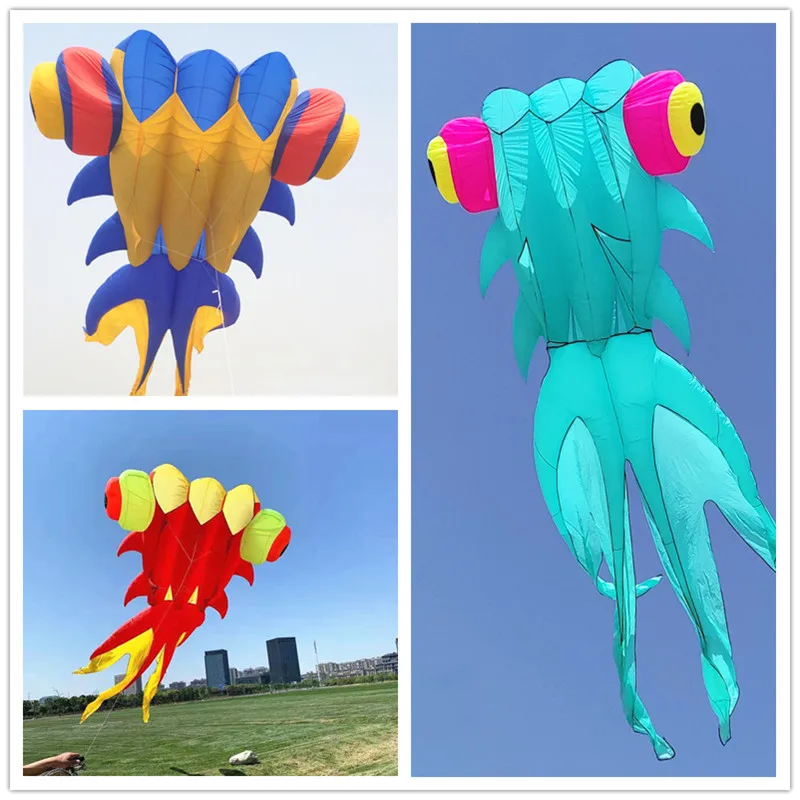 free shipping fish kite soft kite flying professional kites for adults kite reel large inflatable kite show ripstop large kites