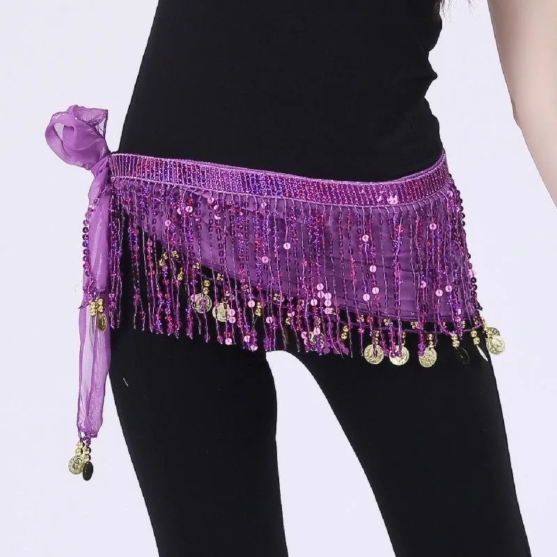 Customized Belly Dance Belt Waist Chain Indian Dance Hip Scarf Bohemian Sequin Jazz Fringe Street Trendy Brand Fart Curtain