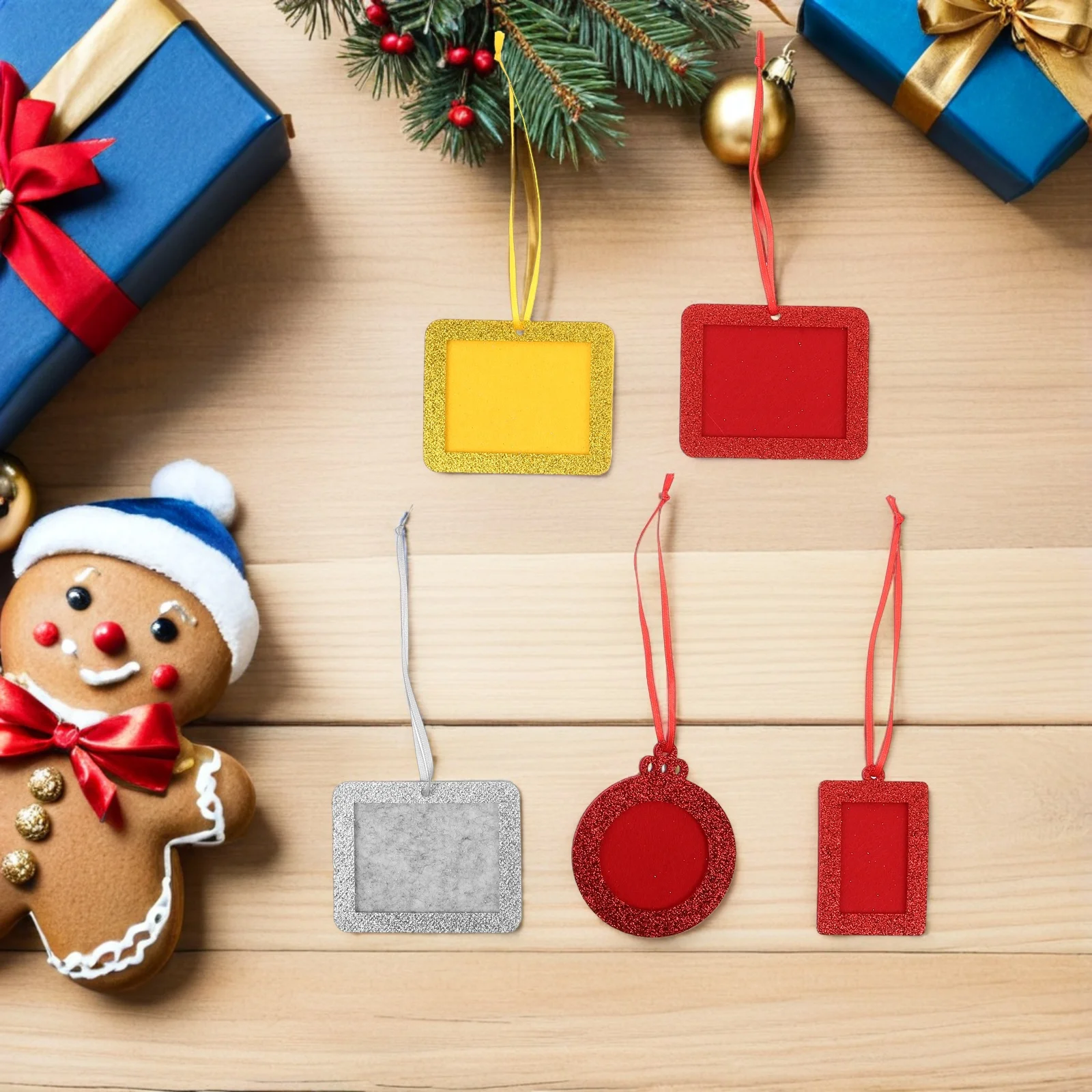 

36Pcs Felt Christmas Photo Frame Ornament Mini Hanging Picture Frame Holiday Tree Decoration Xmas Keepsake Holder
