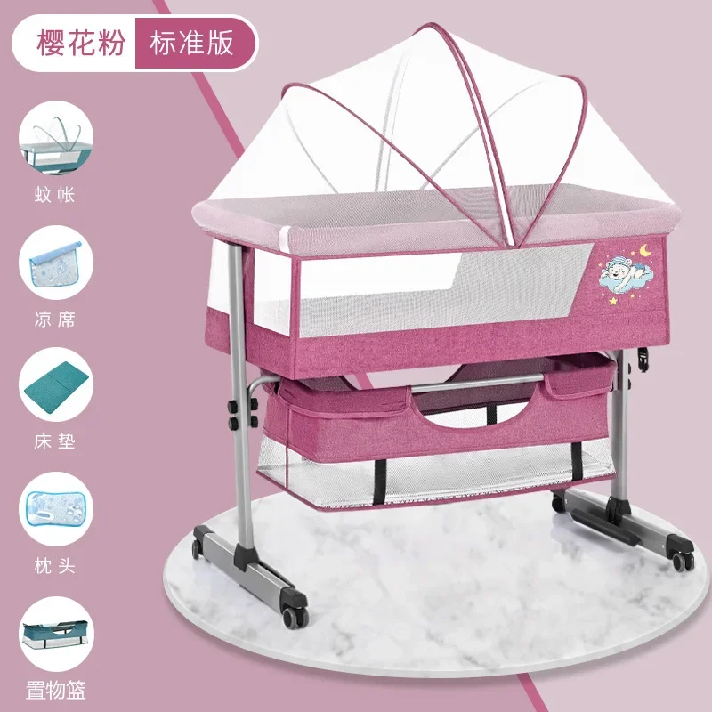 Splice Foldable Baby Crib for Newborns Aged 0-2 Crib Multifunctional Foldable Crib  Baby Sleeping Bed Baby Cot Bed