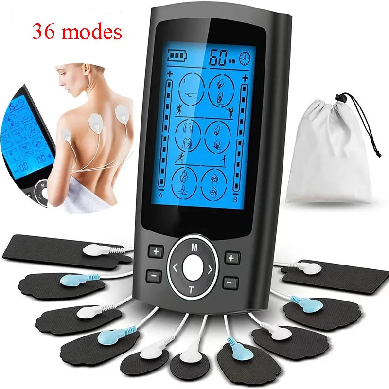 36-Mode Tens Muscle Stimulator EMS Acupuncture Body Massage Digital Electric Therapy Slimming Machine Electrostimulator