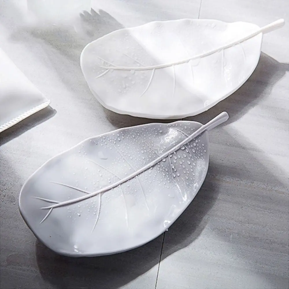 

Creative Leaf Shape Soap Dish Storage Holder Stand Tray Fashion Soap Box Durable Storage Rack Bathroom Kitchen Sink Organizer