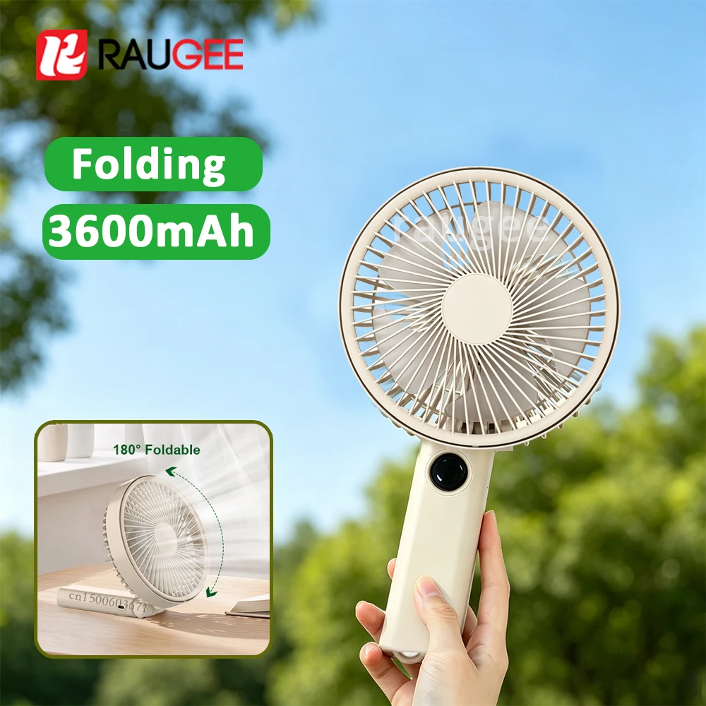 Foldable Hand Fan 3600mAh Handheld Fan USB Rechargeable Folding Desk Fan Mini Desktop Table Fan For Home Office 199 Gear