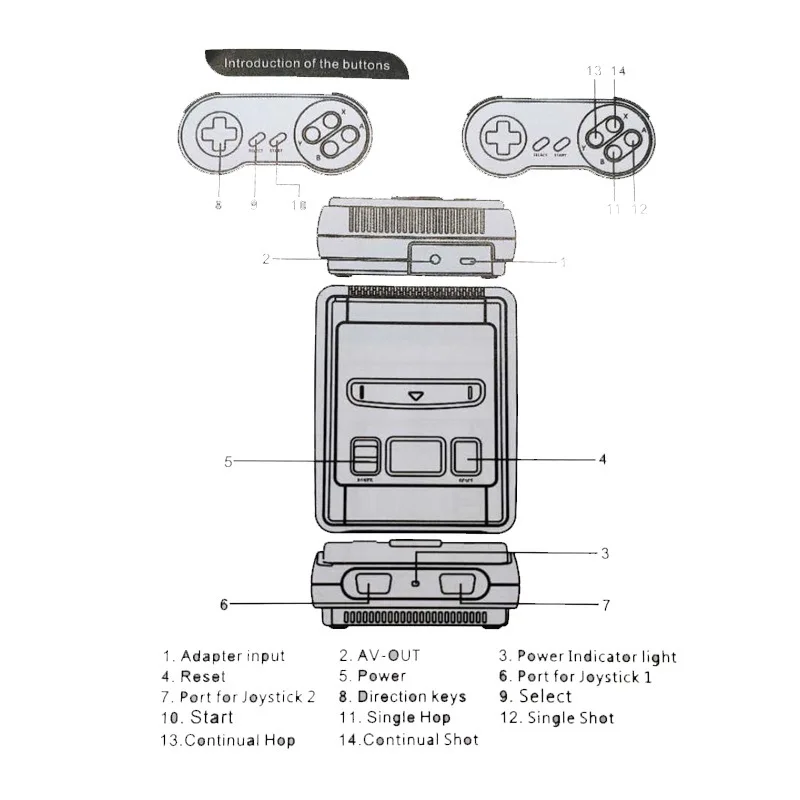 Mini Retro Video Game Console For SNES Home Game Player AV Output Built in SFC620 Game with wired Gamepad For Children