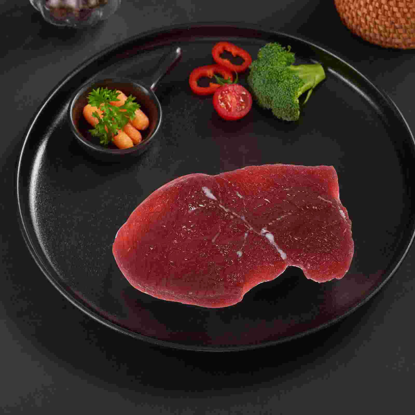 Food Display Model Beef Fresh Steak Imitation Meat Simulation Blocks Pvc Restaurant Prop