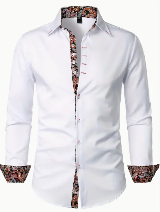 

Large men's casual button long sleeved shirt, spring/summer/autumn/winter men's clothing, men's top