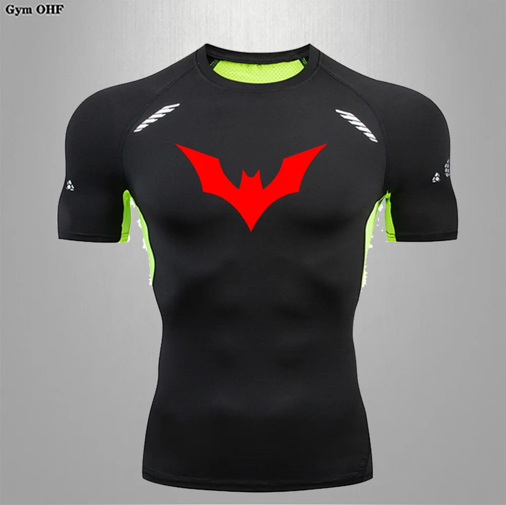 T-shirt manches courtes homme, vêtement de compression, séchage rapide, serré, sportif, respirant, araignée, été 2099