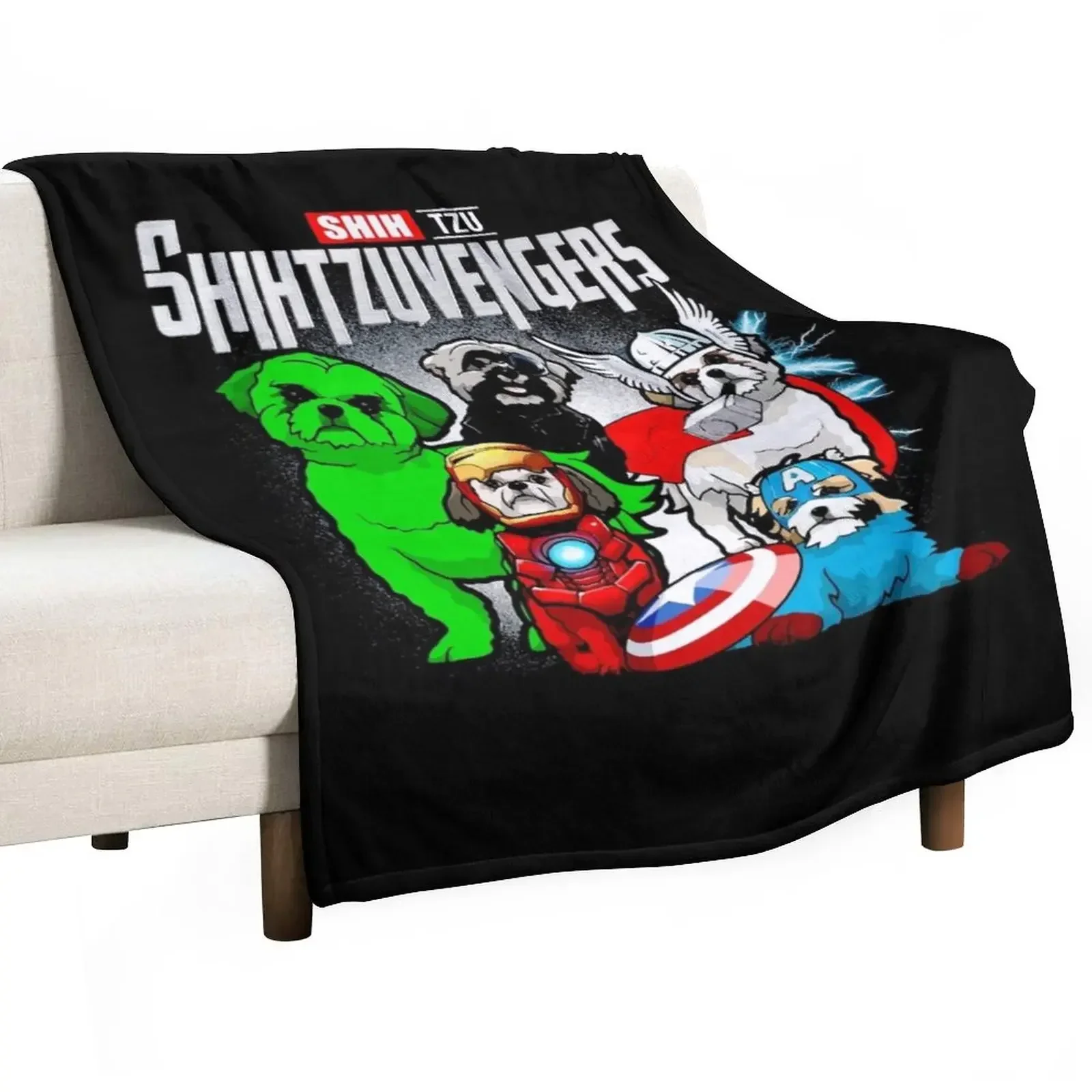 

Shihtzuvengers Throw Blanket Personalized Gift Vintage Blankets