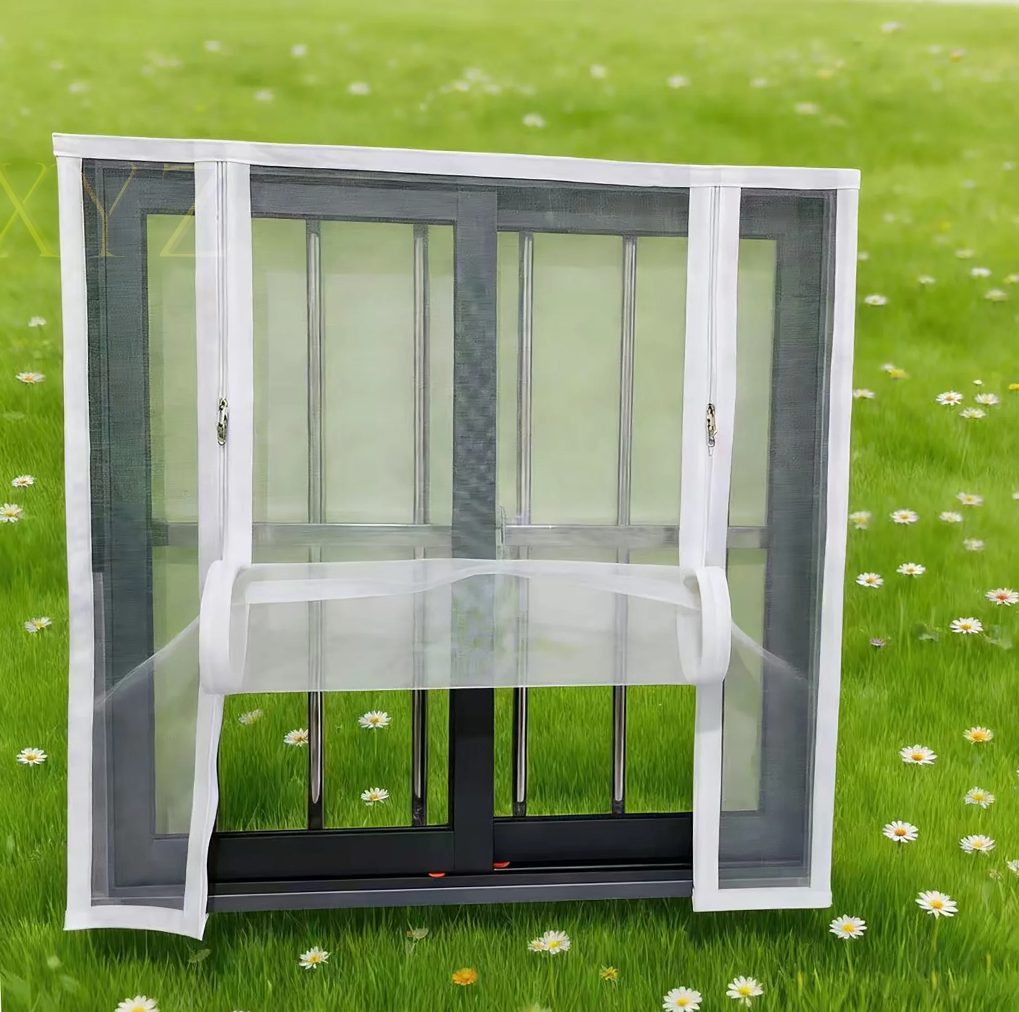 

The latest white side opening mosquito screen window is detachable and customizable, with no perforations and double zippers