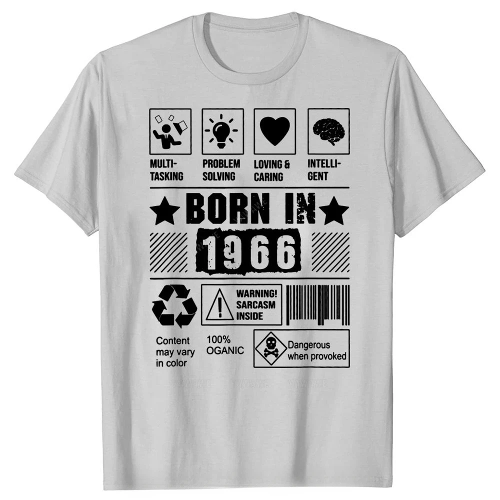 Summer Graphic father days Gifts T-shirt Mens Clothes Funny Born In 1966 Multi-tasking Problem Solving Loving Caring T Shirts