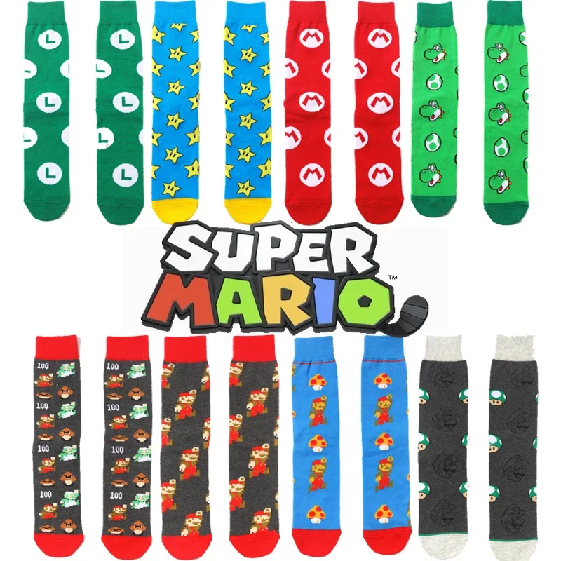 

Super Mario Bros Funny Socks Men's Odyssey Mushroom Game Happy Anime High Quality Cartoon Women's Socks Christmas Birthday Gift