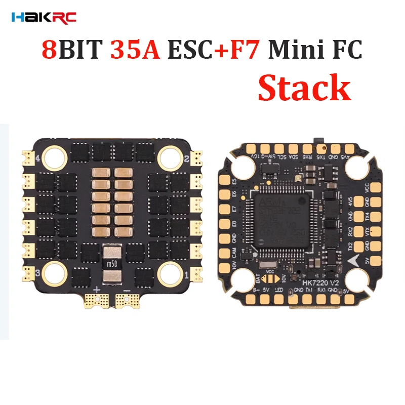 

HAKRC F7220 V2 F7 мини-Контроллер полета Dual BEC с 8 бит 35A 4 в 1 ESC Stack DShot150/300/600/1200 PWM для RC FPV гоночного дрона