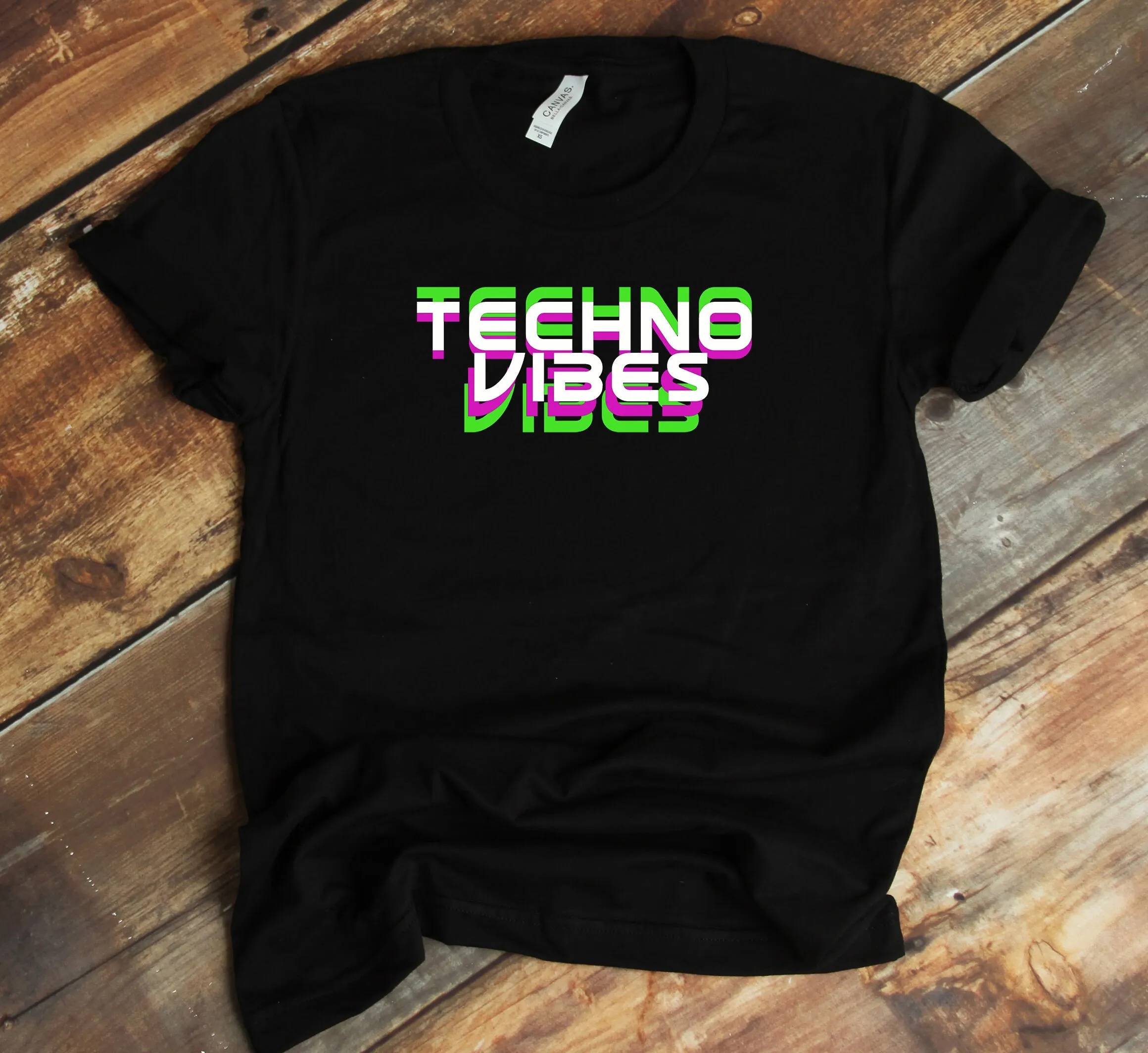 Techno Vibes T Shirt Edm Music Dj Rave Party Lover Idea For Festival Tank Top