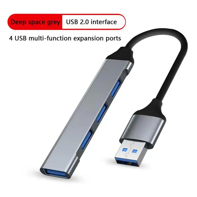 أربعة في واحد محور USB 4 منفذ USB محور عالي السرعة من سبائك الألومنيوم الخائن لأجهزة الكمبيوتر ملحقات الكمبيوتر محور متعدد المنافذ 4