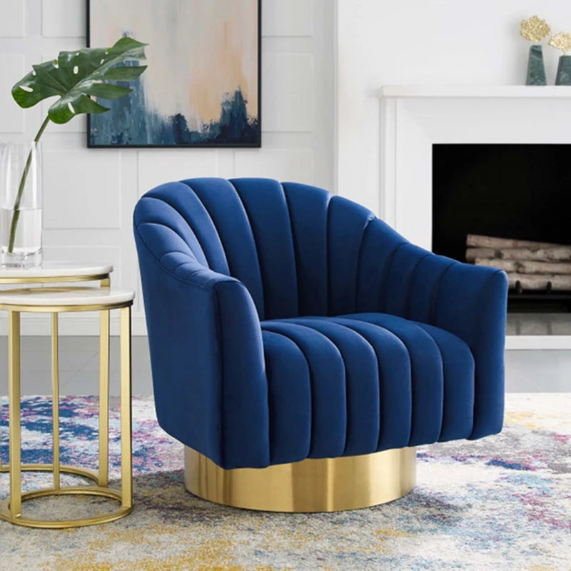 

☆の Design Living Room Furniture Comfortable Sofa Lounge Chair Modern Pink Velvet Gold Base Accent Chairs