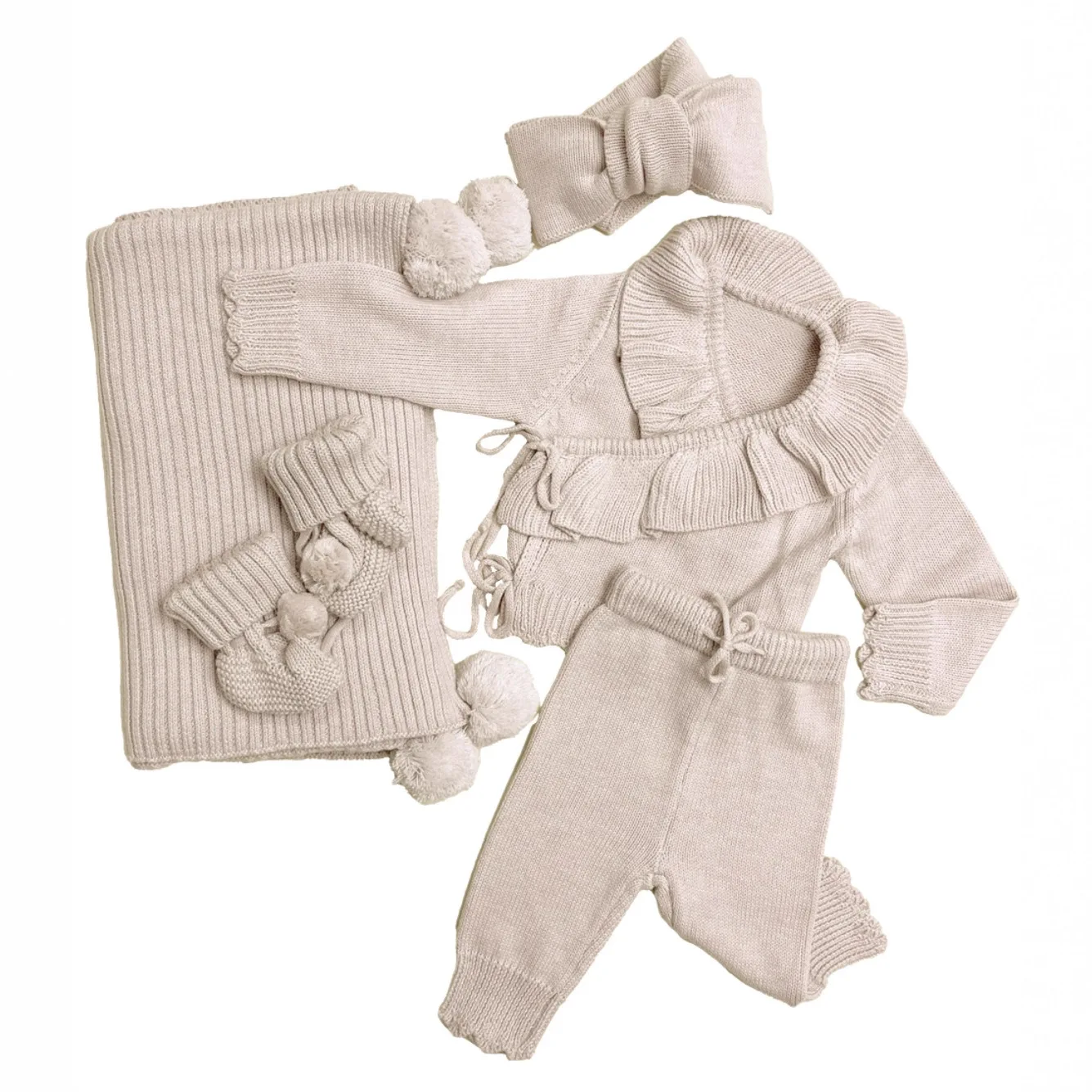 الرضع فتاة التلبيب سترة + السراويل + هيرباند 3 قطعة دعوى طفل عادية محبوك مجموعة 2025 الخريف جديد طفل ملابس طويلة الأكمام مجموعة