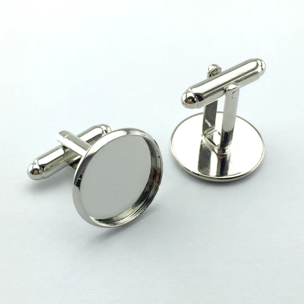 ZEROUP 10pcs 16mm White K Plated Cufflink Setting Base Cameo Cabochon Setting Antique Bronze Brass Copper High Quality