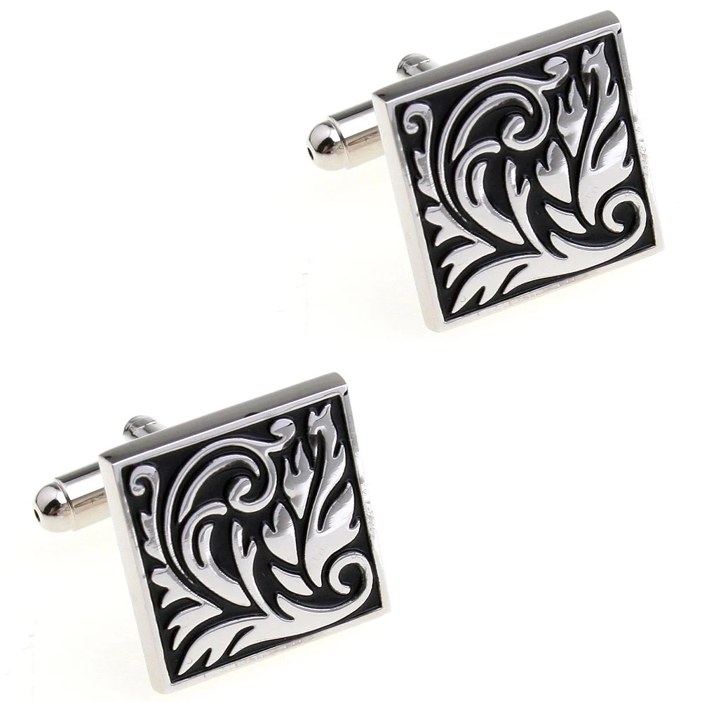 4 Styles TZG Enamel Cufflinks Mens Cuff Links Barcode Flowers 1 Pair