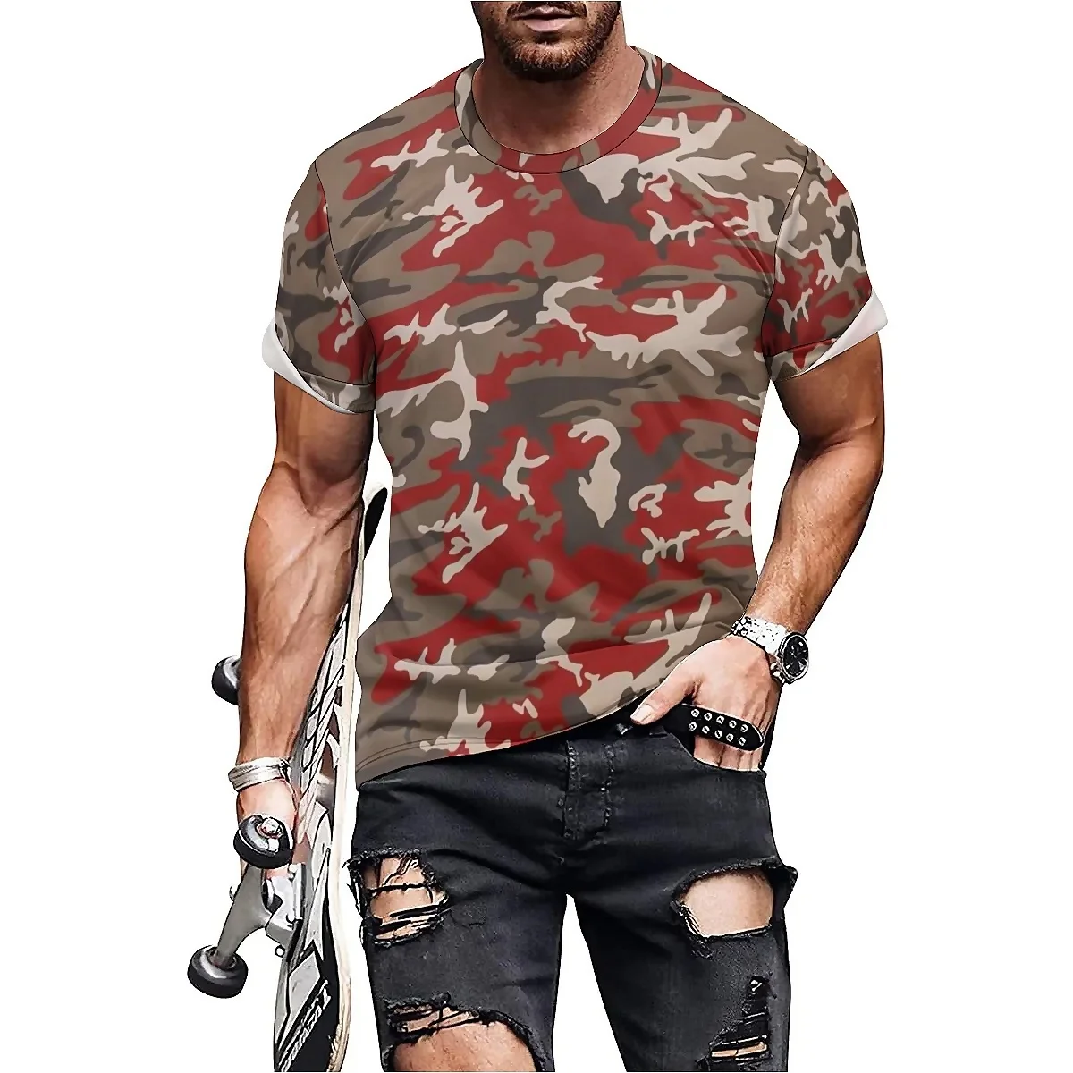 

Winter Home Horror Elements Men's Custom Your Photo Logo Wholesale Men's Full Body Printed T-shirt Top Printed Short Sleeve