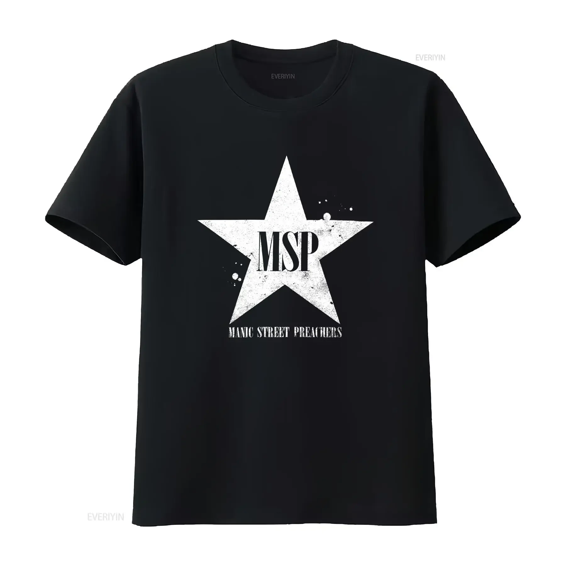 Men's Manic Street Preachers Classic Distressed Star T Shirt Large Charcoal Grey Rock Band  vintage Washed designer clothes