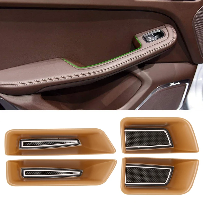 New-Front Rear Door Holder Armrest Storage Box Container Tray Car Organizer Styling Accessories For-Porsche Macan 2014-2019