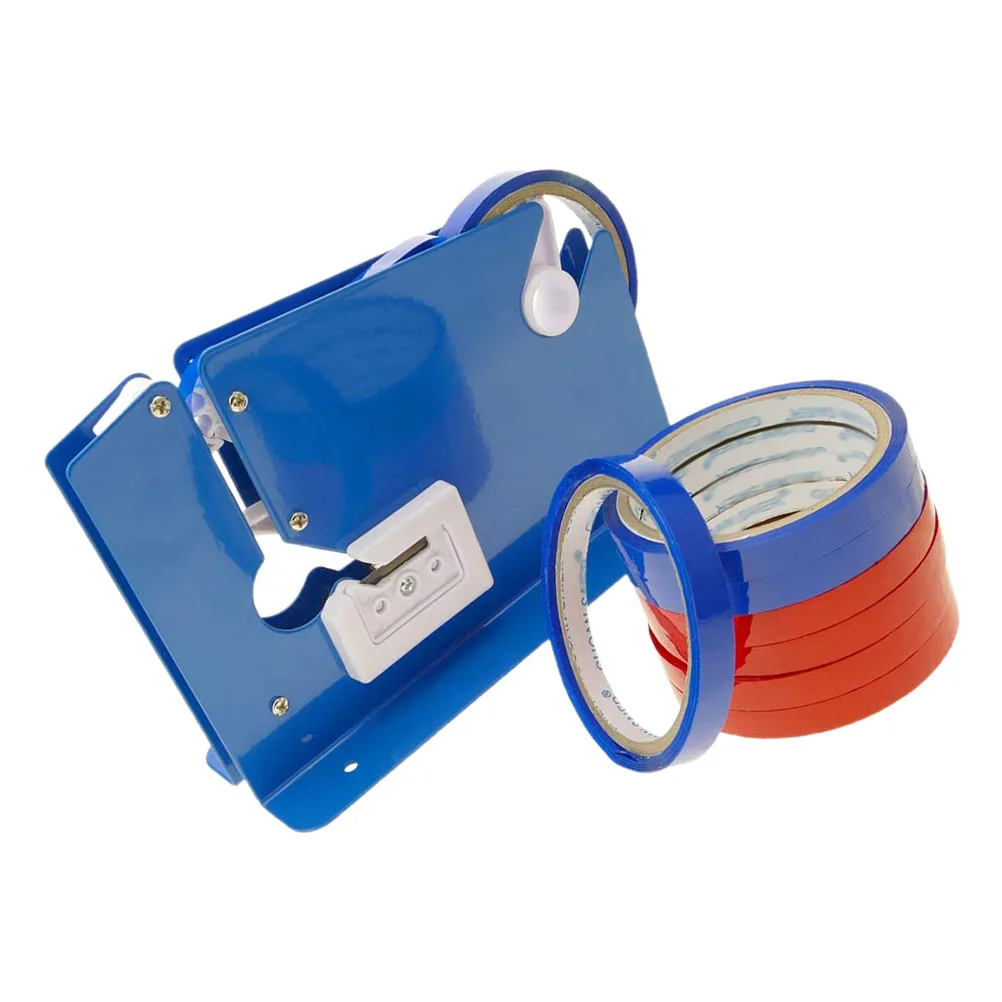

12MM Tape 8 Rolls 12MM Blue Cutting Machine Food Packing Sealer Mini Fruit Stapler Plastic Bag Sealing Machine