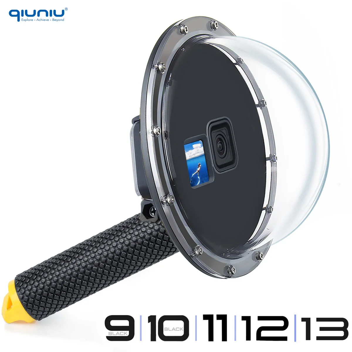 QIUNIU 45 メートル防水ドームポート GoPro Hero 9 10 11 12 13
