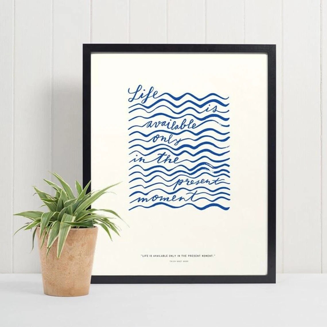 Modern Blue Minimalist Lines Inspirational Words Wall Art Print Canvas Painting Poster Picture For  Living Room Home Decor