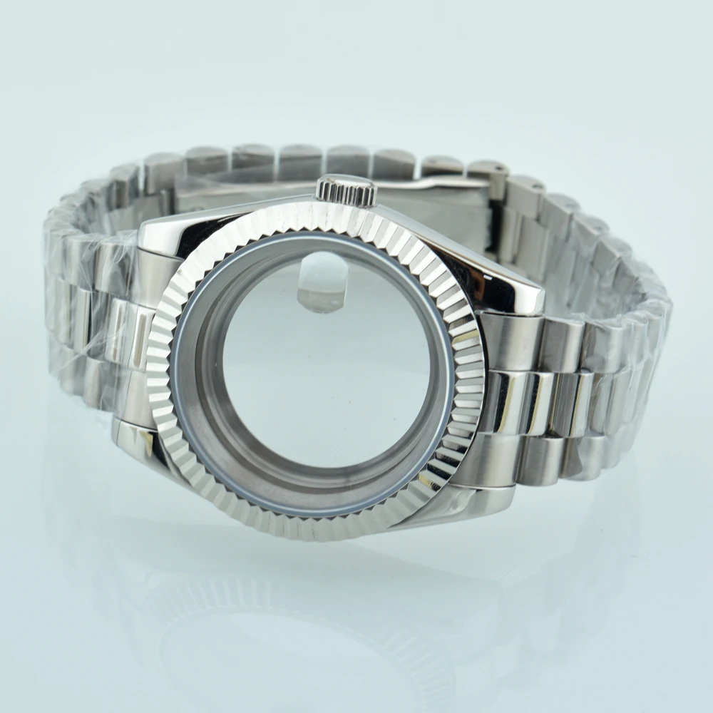 DEBERT 36MM/40MM Watch Case Fit NH34 NH35 NH36 PT5000 ETA2824 2836 Miyota 8215 8205 ST1612 Movement Presidential Bracelet Strap
