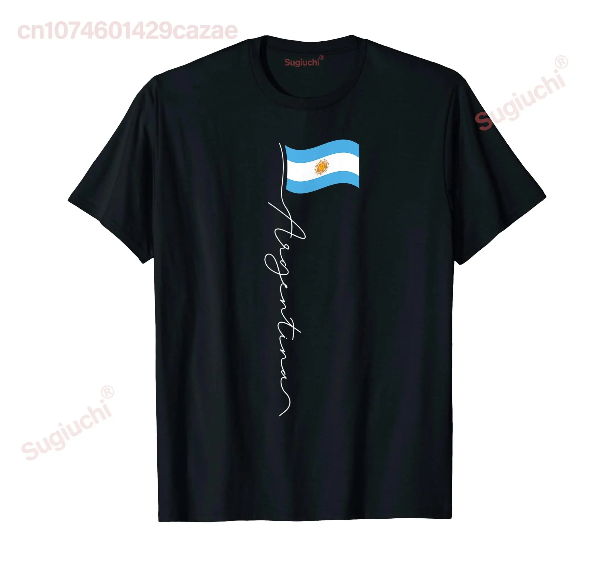 100% bawełniana argentyńska podpis słupek na flagę-patriotyczna argentyńska flaga T-shirt Hip Hop mężczyźni kobiety UNISEX T shirty