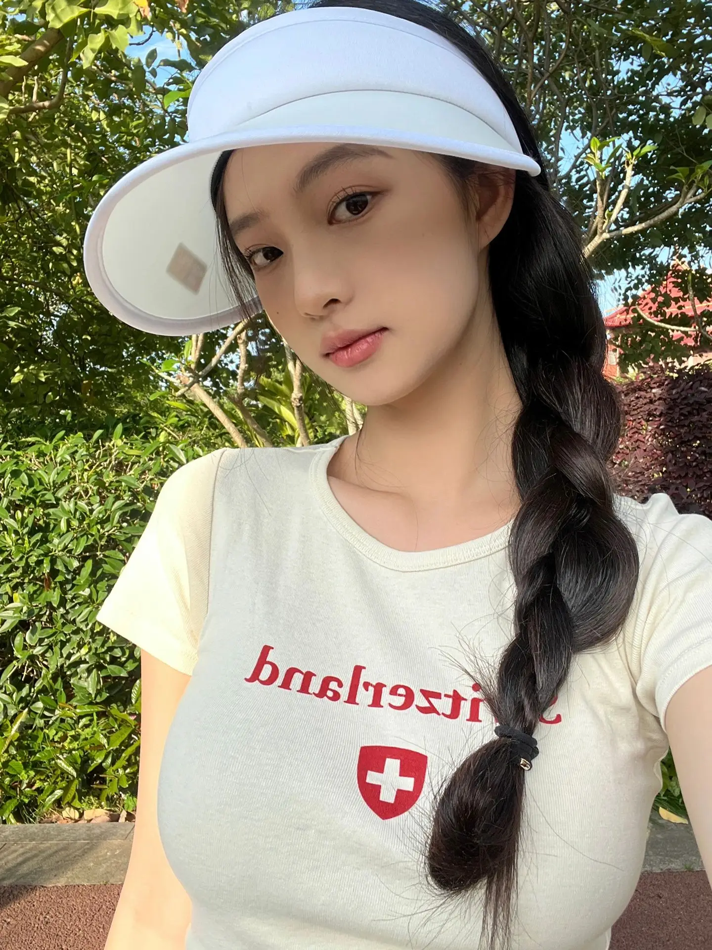 

Brandy BM American Retro Pure Cotton Letter Short Sleeve Women's T-shirt High Waist Crop Top Summer Casual round Neck