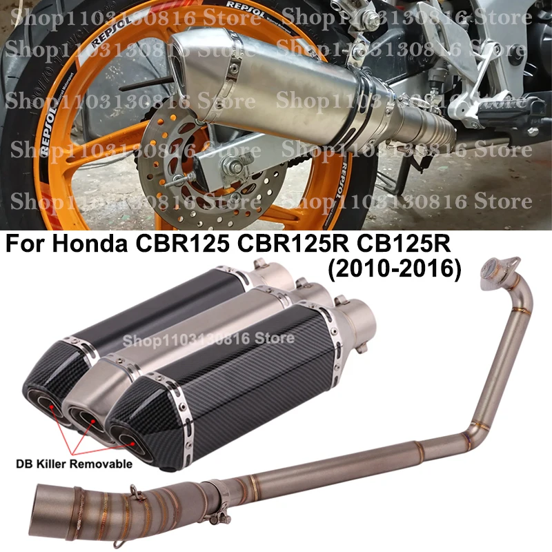 

For Honda CBR125 CBR125R CB125R CBR 125 125R 2010 - 2016 Motorcycle Exhaust Full Systems Muffler Escape Front Middle Link Pipe