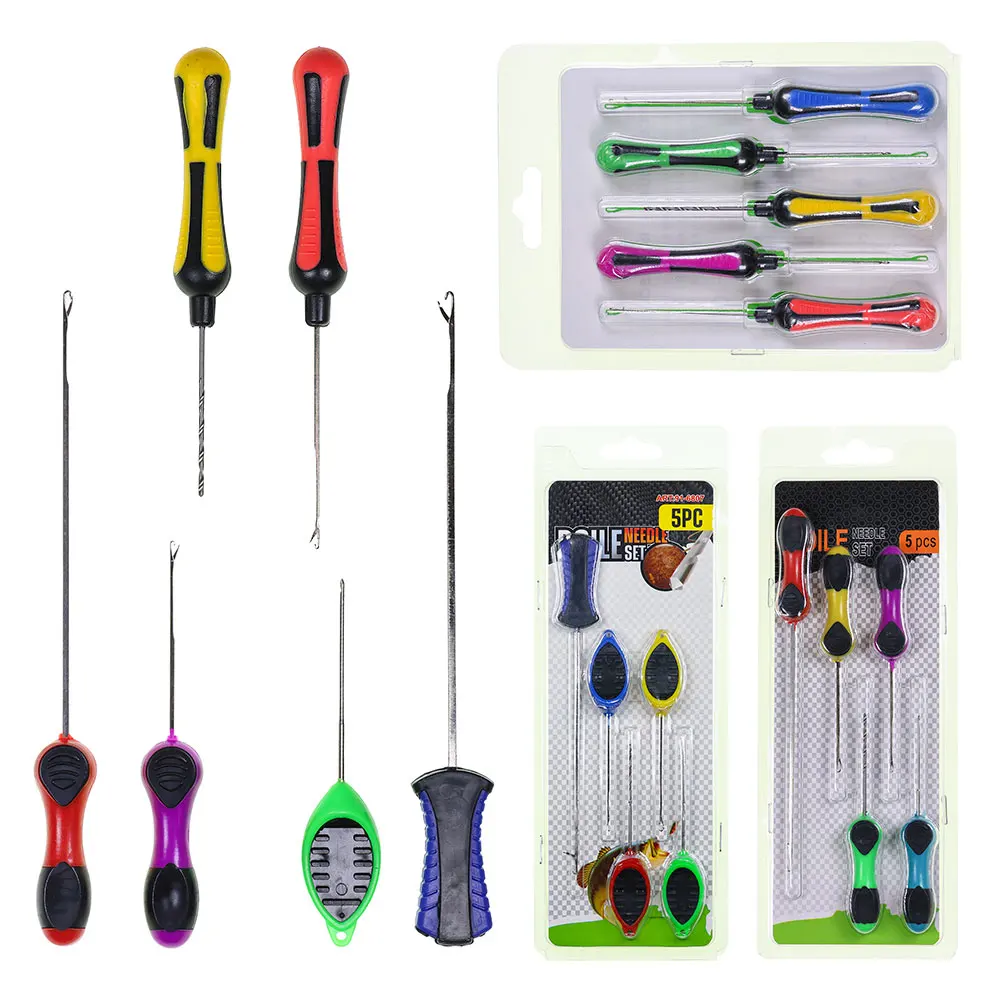 5-teiliges Karpfenangelköder-Nadelset aus Edelstahl, Köderbohrer, Pop-Up-Boilie-Rigs, Spleißnadel, Werkzeug zur Herstellung von Karpfenhakenverbindungen – Detail 10